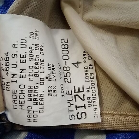 VINTAGE LE GOVE TM POLKA BLUE WHITE MACE IN U.S.A WOMEN SWEMWEAR SIZE 4 - Picture 6 of 11